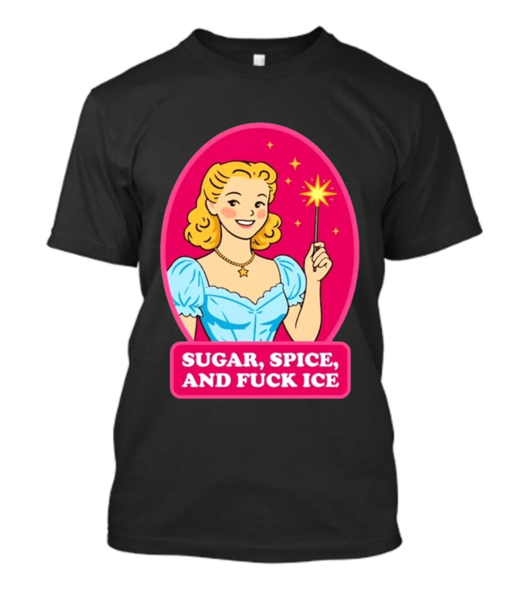 Sugar Spice And Fuck Ice Retro Cartoon Magic Wand T-Shirt
