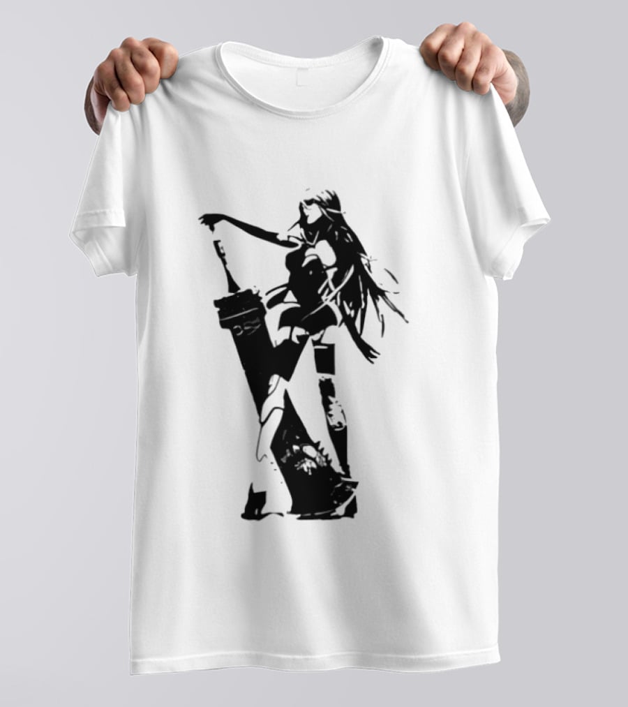 Weathered Nier Automata A2 Silhouette Black T-Shirt