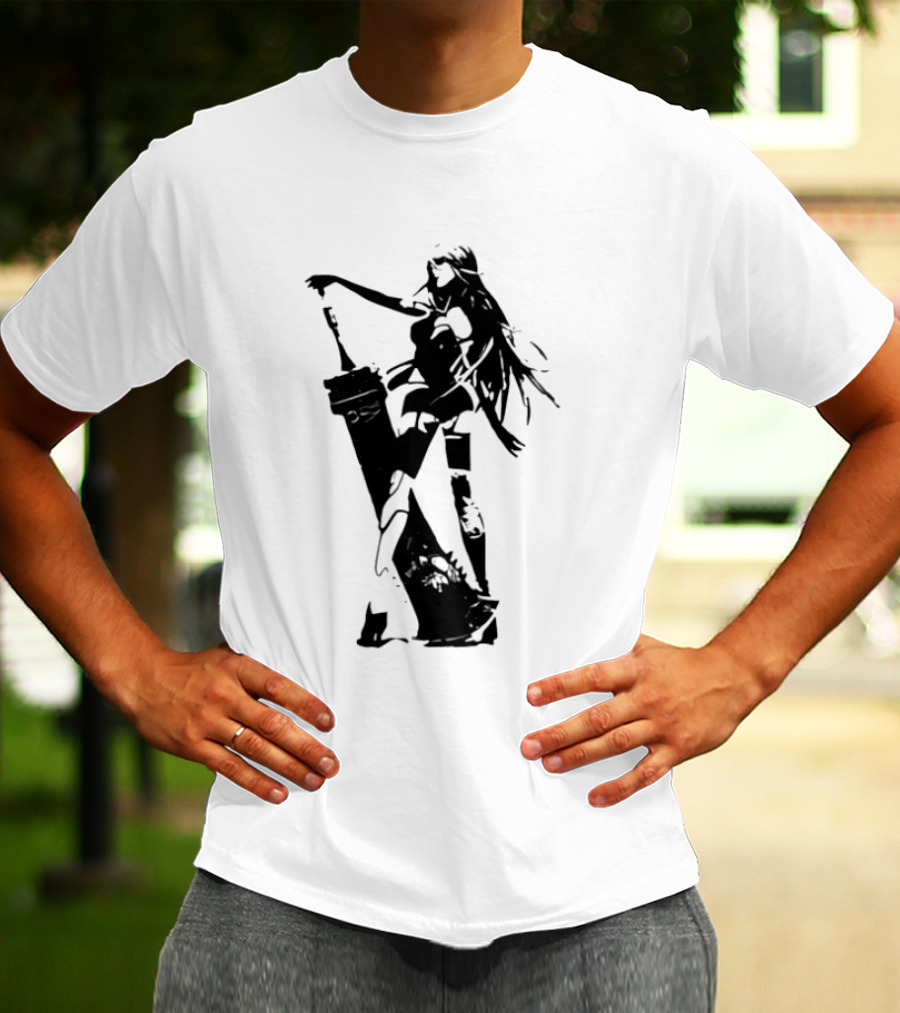 Weathered Nier Automata A2 Silhouette Black T-Shirt