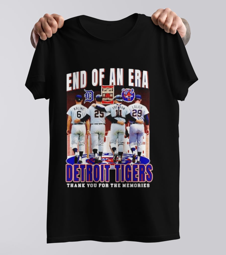 End Of An Era Kaline Cash Freehan Lolich Detroit Tigers Thank You For The Memories T-Shirt