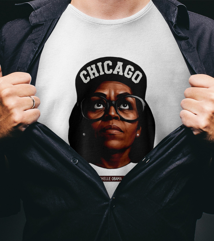 Chicago Michelle Obama Joint Big Face T-Shirt