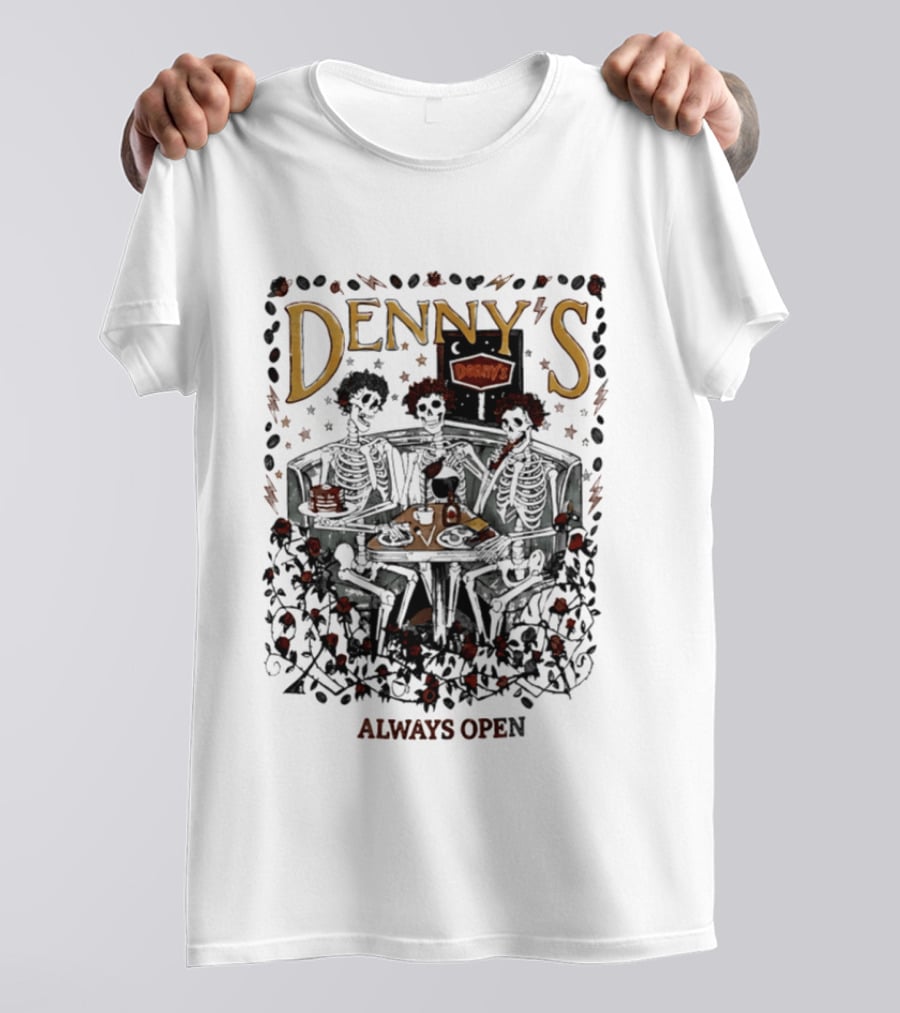 Denny's Grateful Dead Skeletons Always Open T-Shirt