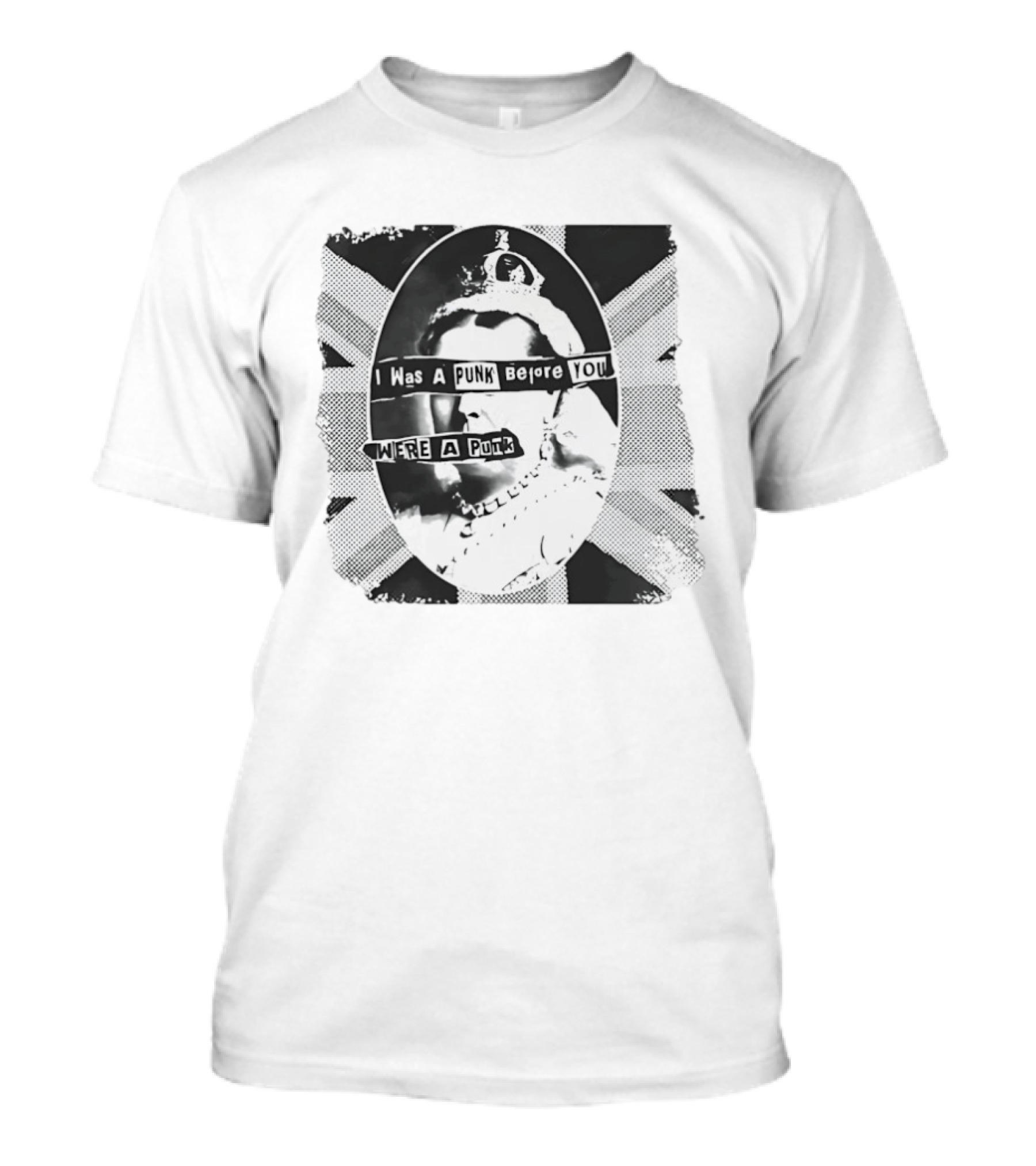 I Was A Punk Before You Were A Punk Queen Collage British Flag T-Shirt