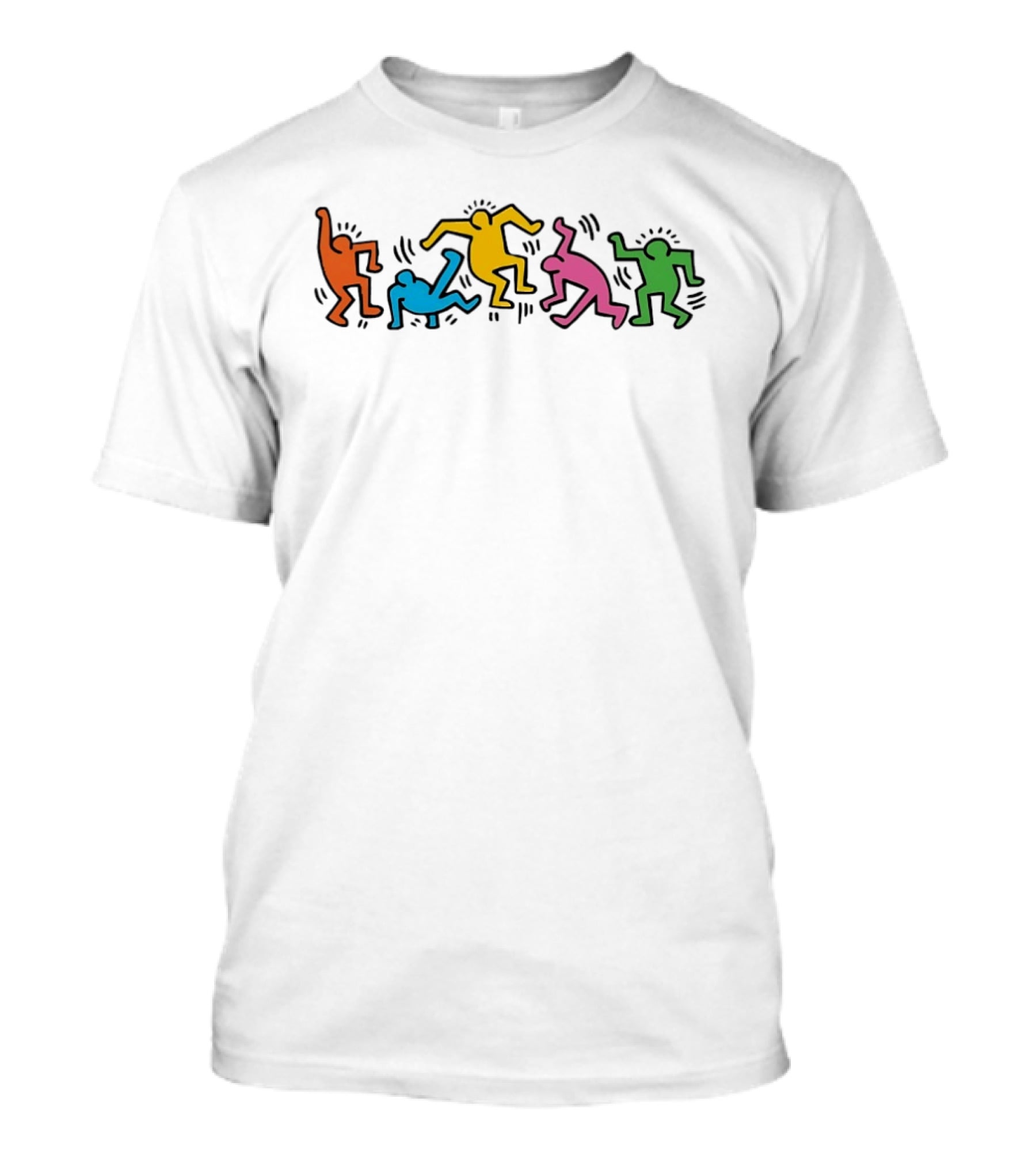 Keith Haring Dancing Figures Colorful Celebration Forever T-Shirt