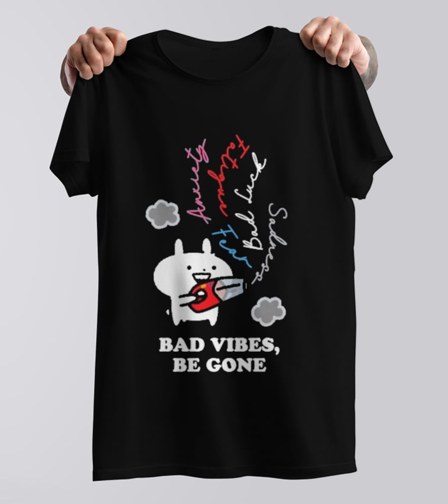 Usagyuuun Bad Vibes Be Gone Lucky Fast Silver Happiness T-Shirt