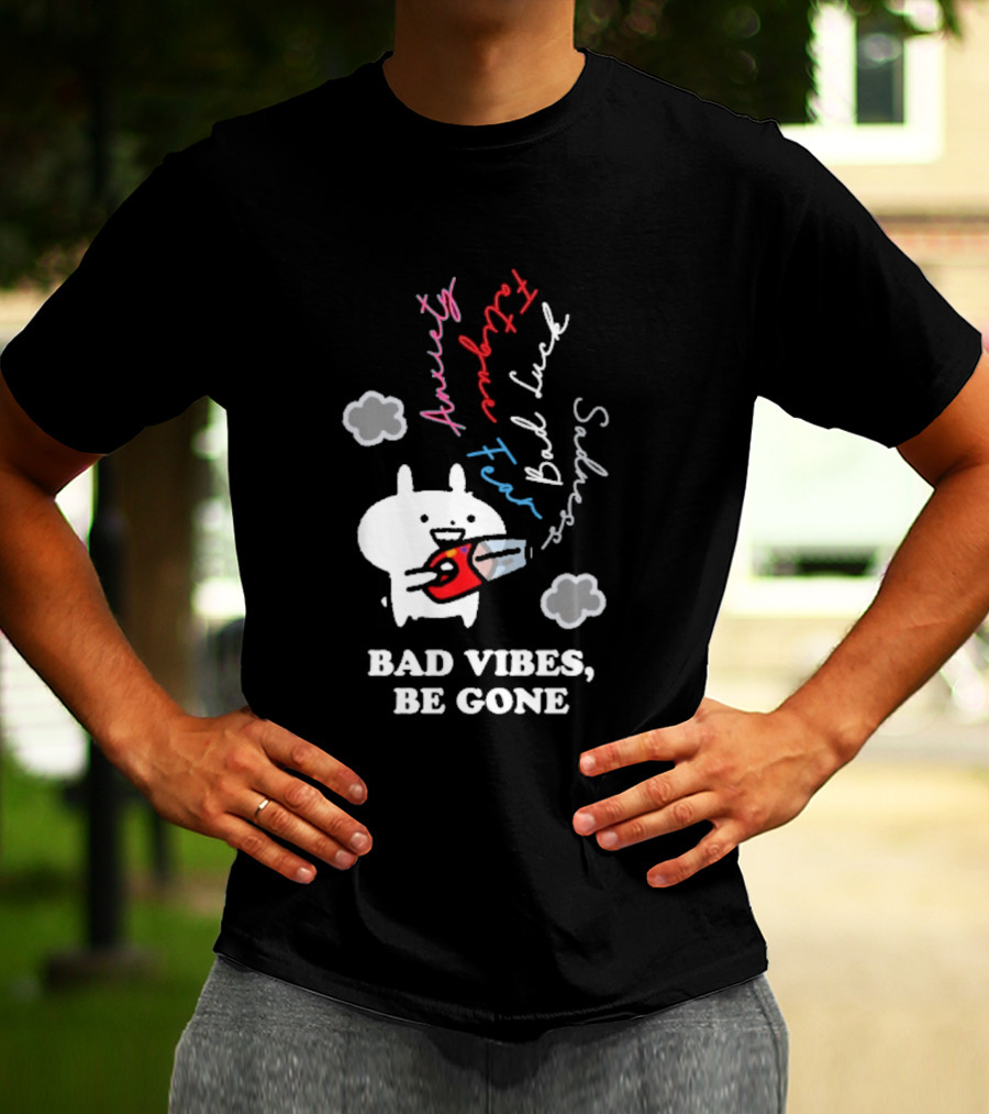 Usagyuuun Bad Vibes Be Gone Lucky Fast Silver Happiness T-Shirt