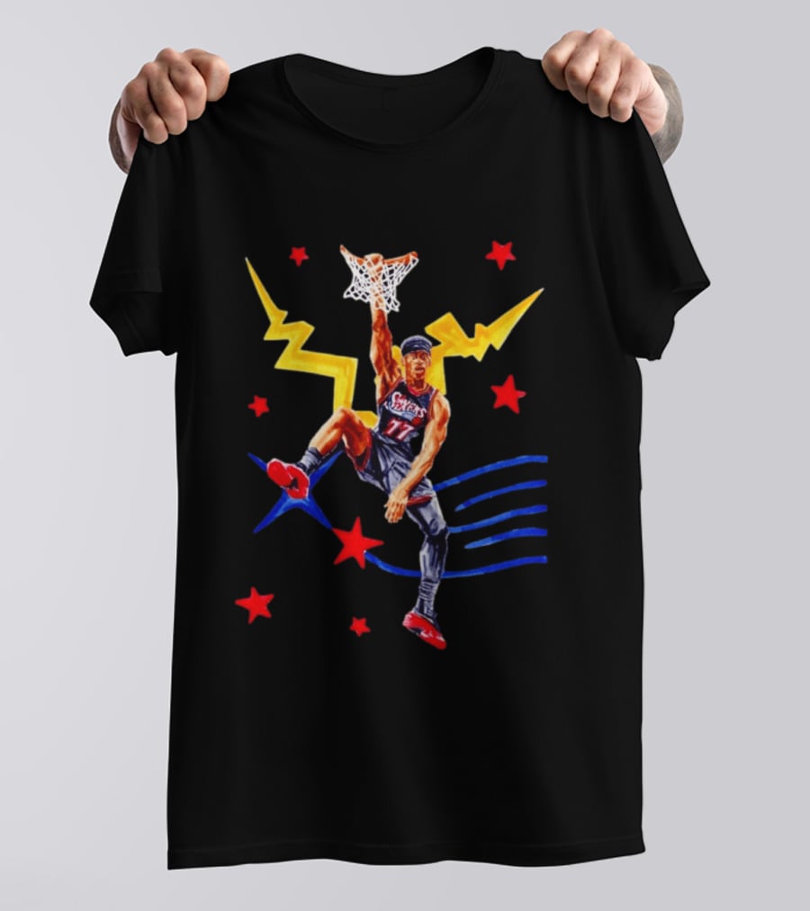 VJ Edgecombe 77 Philadelphia 76ers Basketball Dunking Action T-Shirt