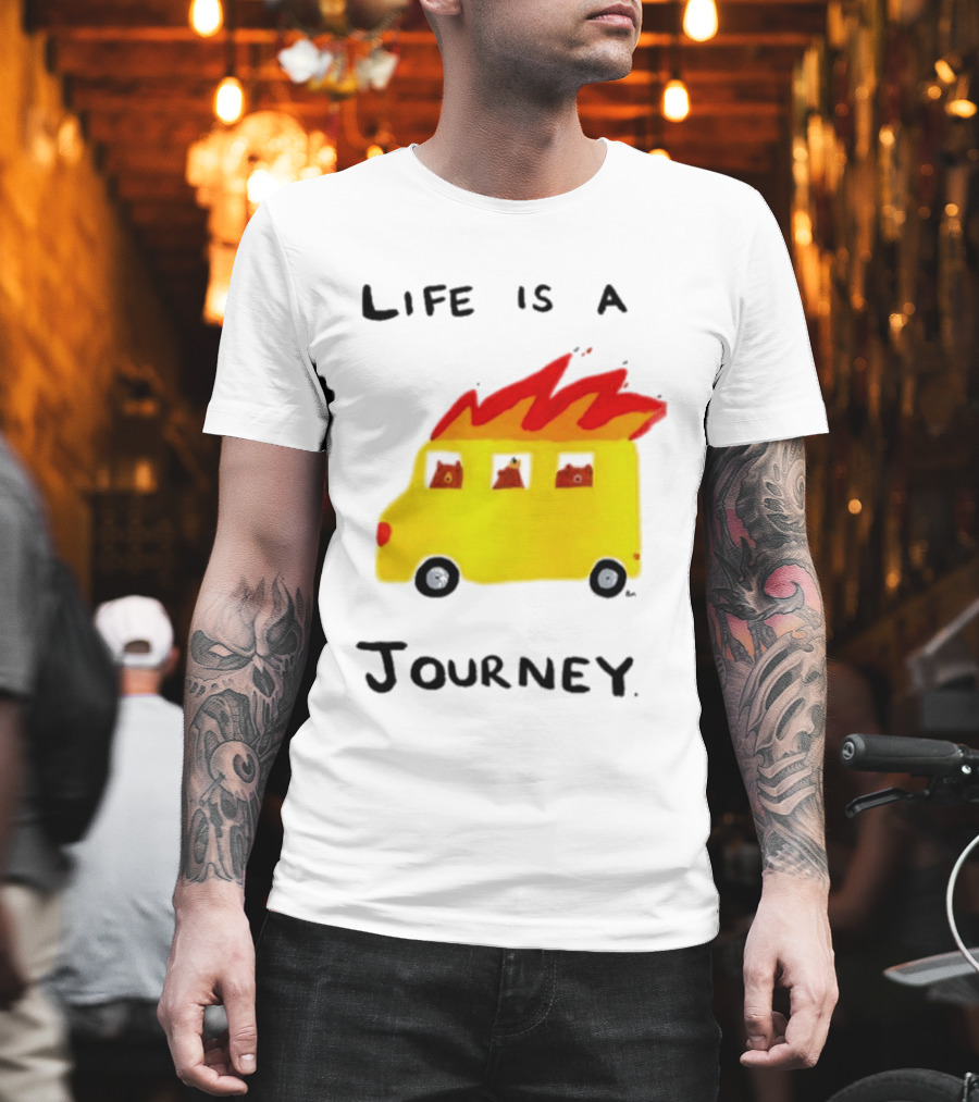 Billy Murphy Life Is A Journey Flaming Bus Adventure T-Shirt
