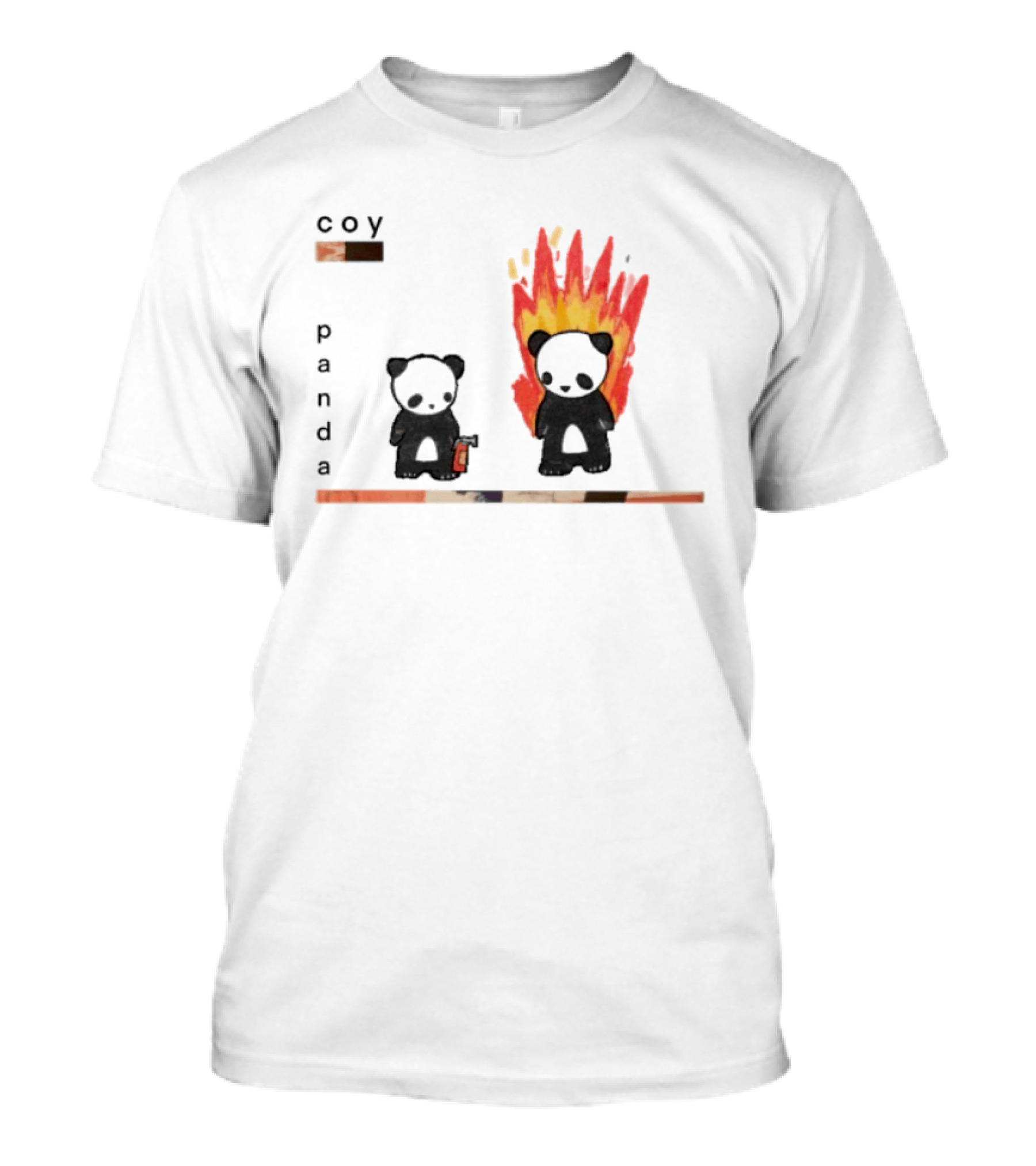 Coy Panda Fire And Calm Contrast T-Shirt