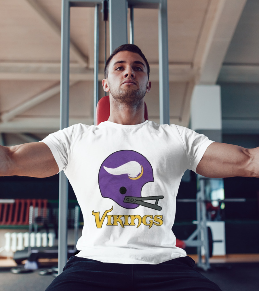 Vikings Minnesota Big Helmet Purple Football Team T-Shirt