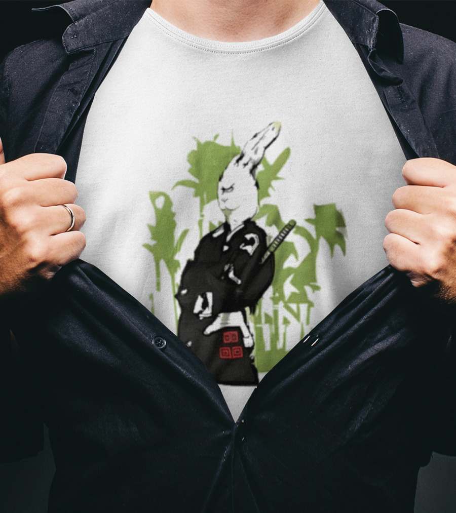 Samurai Rabbit Jeremy Peep Show Bamboo Warrior T-Shirt