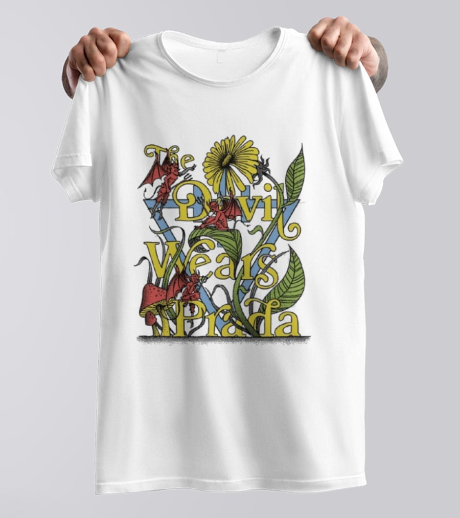 The Devil Wears Prada Flower Satan With Devils And Foliage T-Shirt