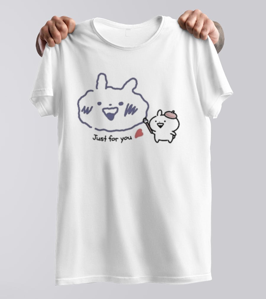 Usagyuuun Just For You Cute Cartoon Bunny And Heart T-Shirt