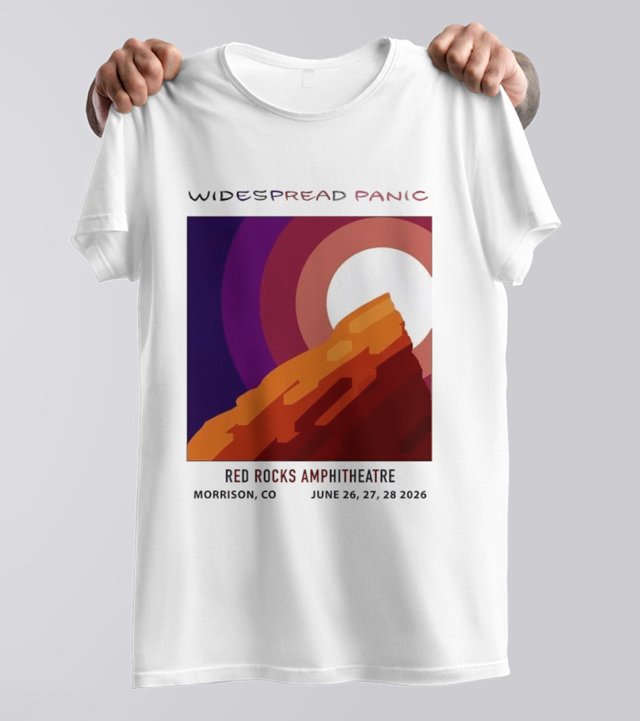 Widespread Panic Red Rocks Amphitheatre Morrison CO June 26 27 28 2026 T-Shirt