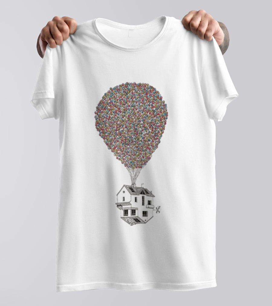 Wituka Houside Down Balloons House Uplift T-Shirt