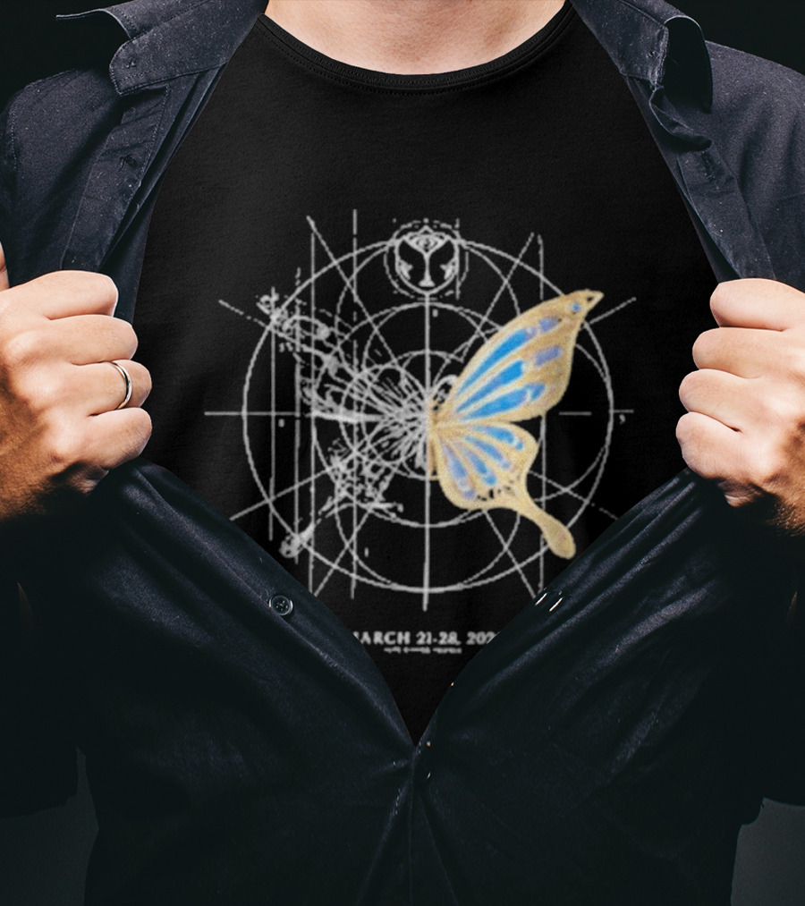 March 21 28 2026 Winter Event Geometric Butterfly Fusion T-Shirt