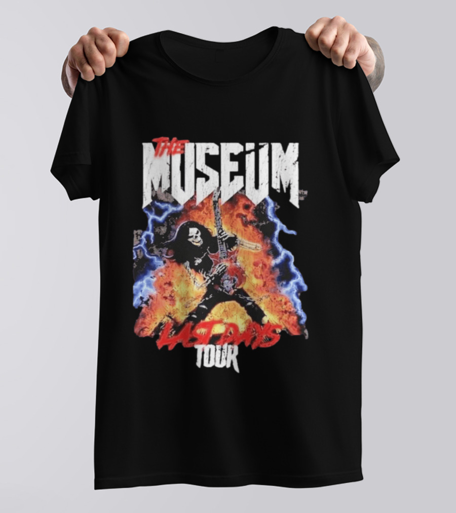 The Museum Last Days Tour Rock Star Electric Guitar Flames T-Shirt