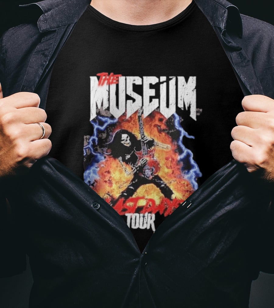 The Museum Last Days Tour Rock Star Electric Guitar Flames T-Shirt