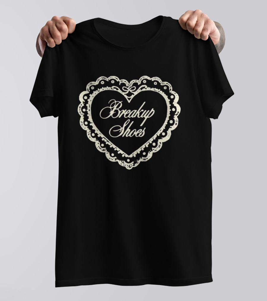 Breakup Shoes Heart Lace Romantic Motif T-Shirt