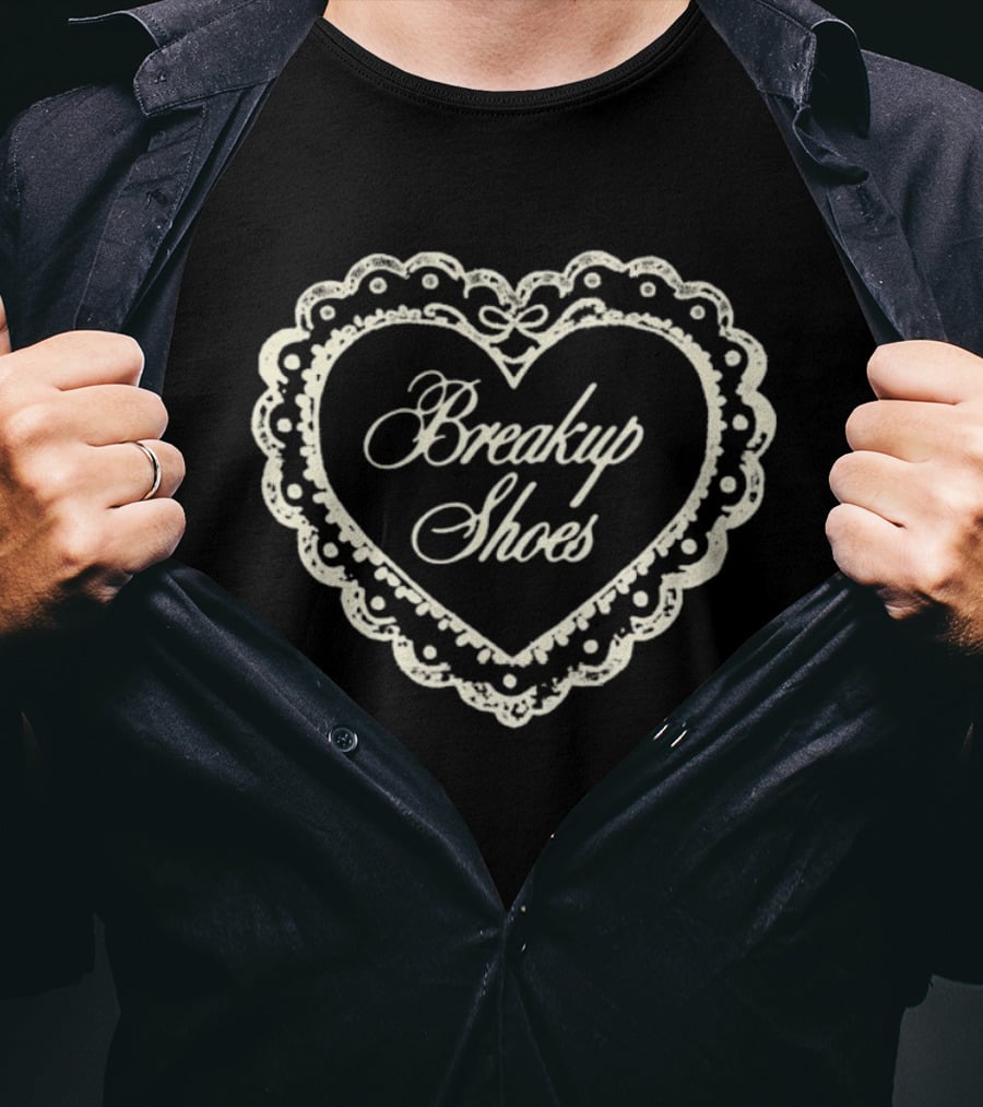 Breakup Shoes Heart Lace Romantic Motif T-Shirt