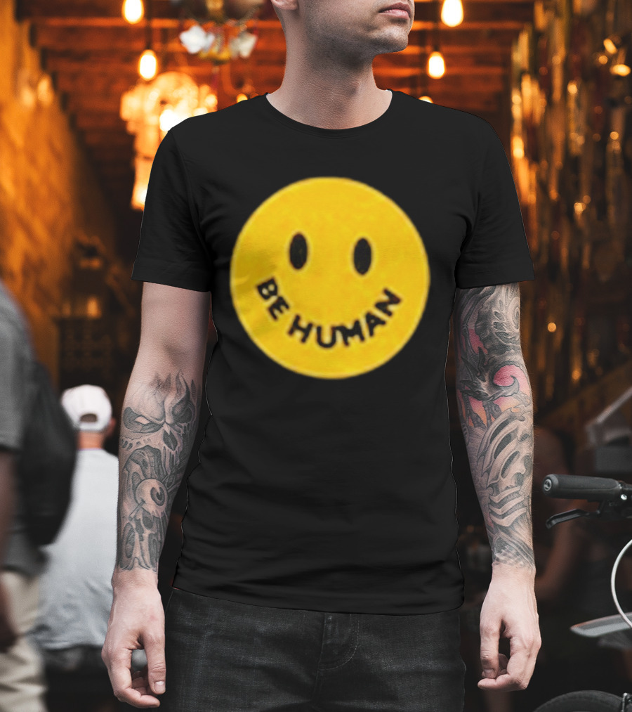 Brighten Be Human Yellow Smiley Face T-Shirt