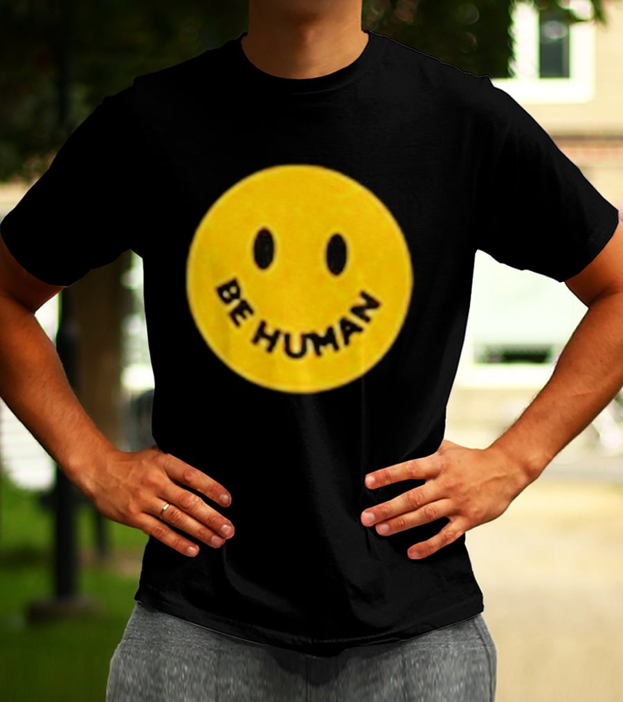 Brighten Be Human Yellow Smiley Face T-Shirt