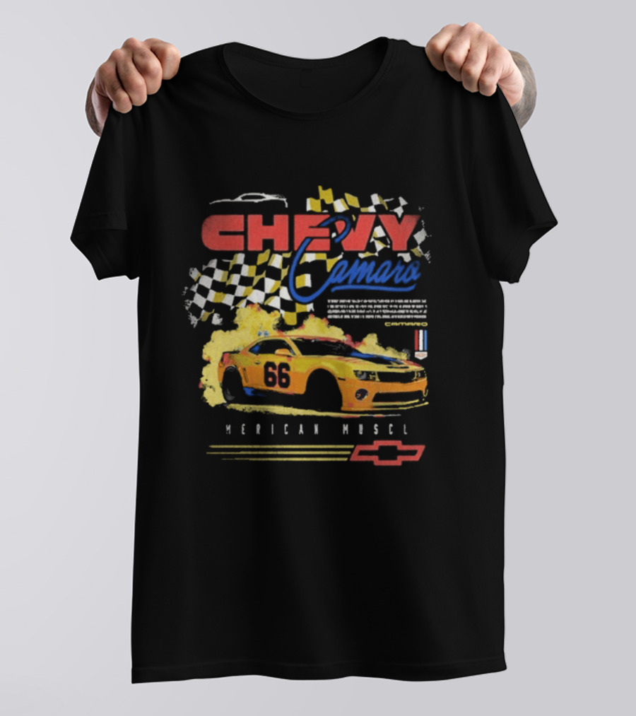 Chevy Camaro 55 American Muscle Race Car Faded Chevrolet T-Shirt