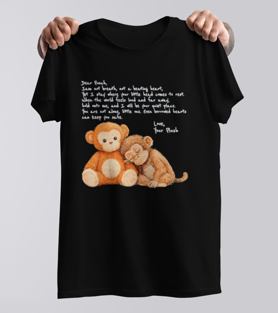 Dear Punch Heartfelt Monkey Companions Poem And Plush Toy T-Shirt