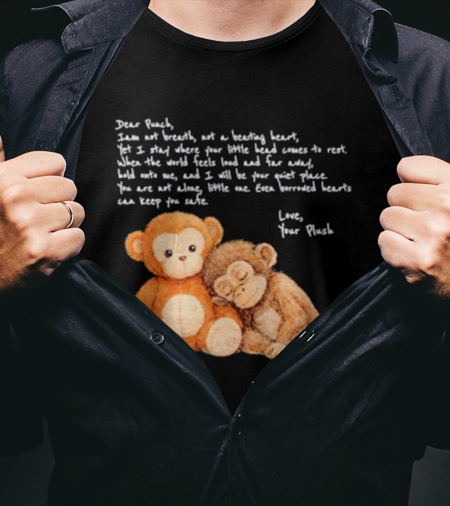 Dear Punch Heartfelt Monkey Companions Poem And Plush Toy T-Shirt
