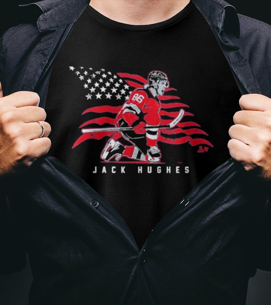 Jack Hughes Stars & Stripes 86 USA Hockey T-Shirt
