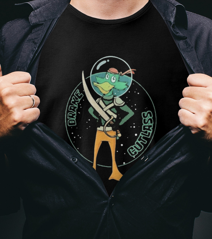 Drake Cutlass Duck Sword Space Adventure T-Shirt