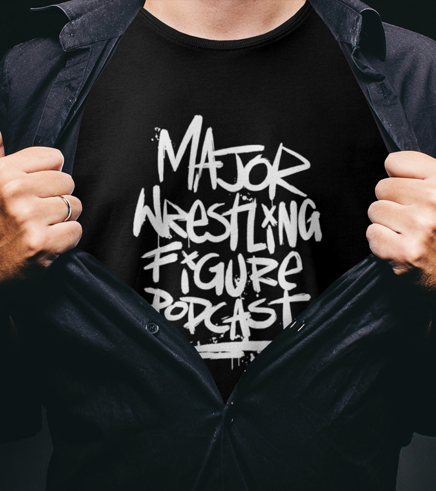 Major Wrestling Figure Podcast Bold Graffiti T-Shirt