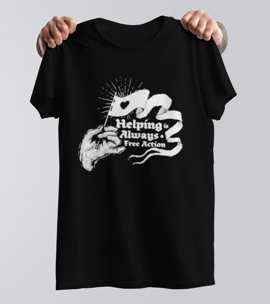 Mcelroy Helping Always Free Action Heart Banner Radiant T-Shirt