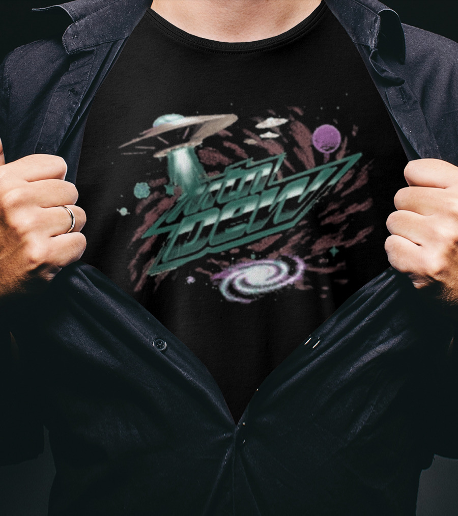 Mtn Dew Space Themed UFO Alien Galaxy Cosmic Adventure T-Shirt