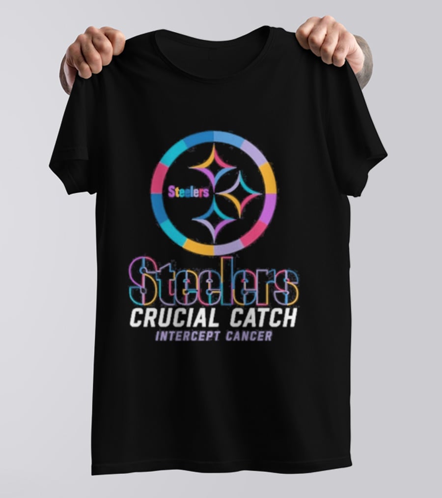 Pittsburgh Steelers Crucial Catch Intercept Cancer NFL Campaign T-Shirt