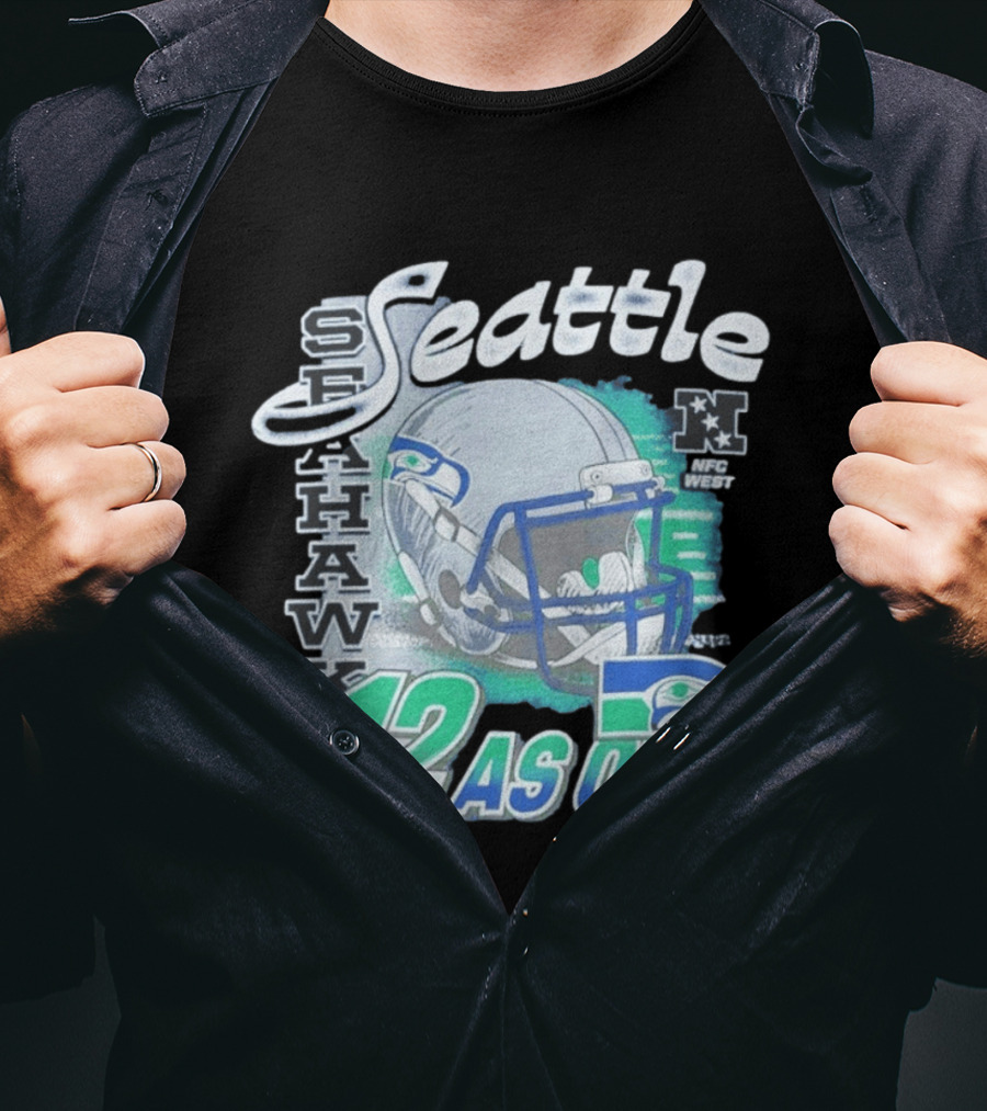Seattle Seahawks Helmet 12 As One NFC West T-Shirt