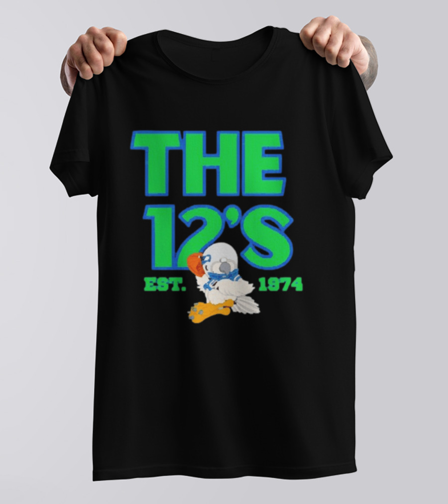 THE 12'S Est. 1974 Navy Grey Seattle Seahawks T-Shirt