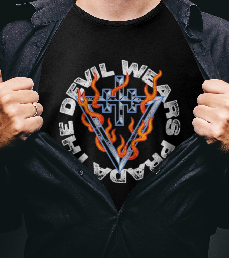 The Devil Wears Prada Flame Cross And V Fiery T-Shirt