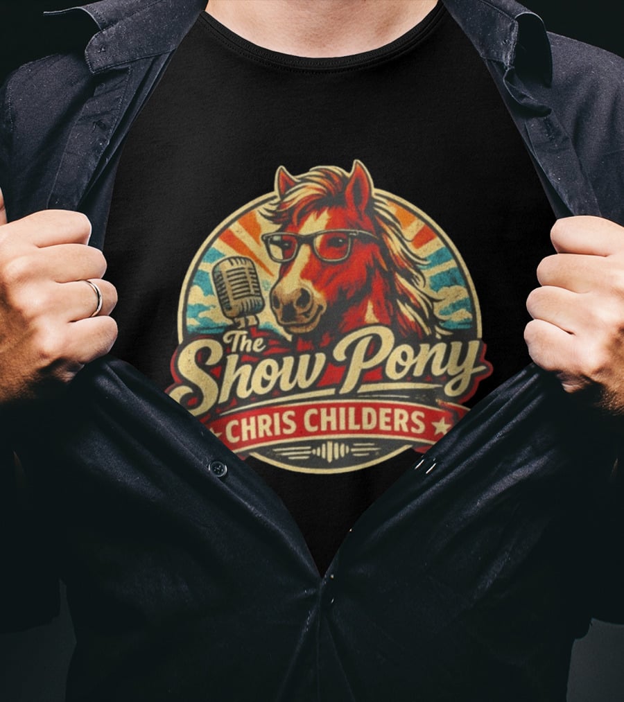 The Show Pony Chris Childers Retro Cartoon Microphone T-Shirt