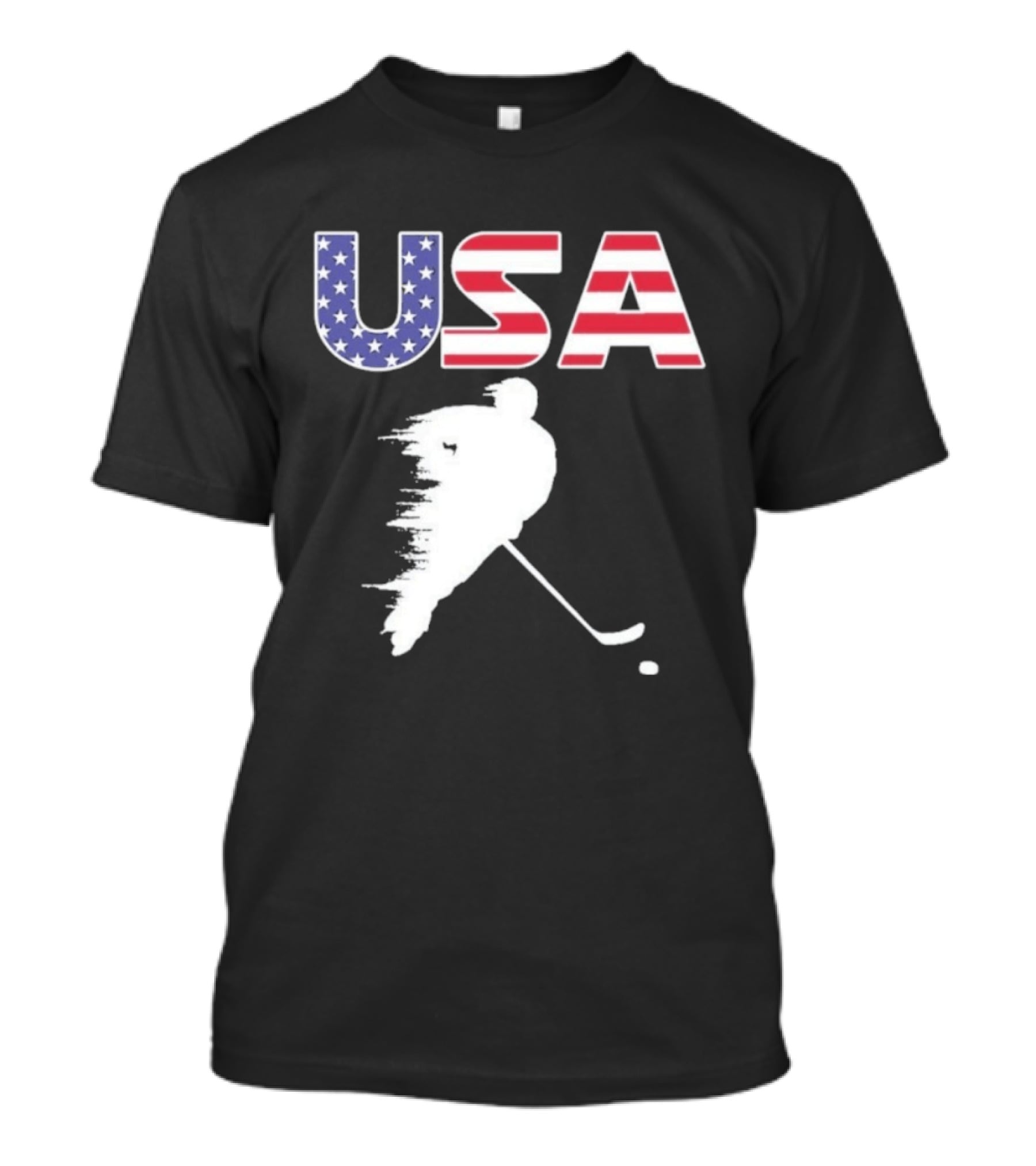 USA Stars And Stripes Ice Hockey Player T-Shirt