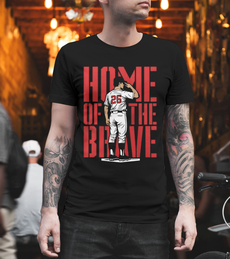 Raisel Iglesias 26 Home Of The Brave Baseball T-Shirt