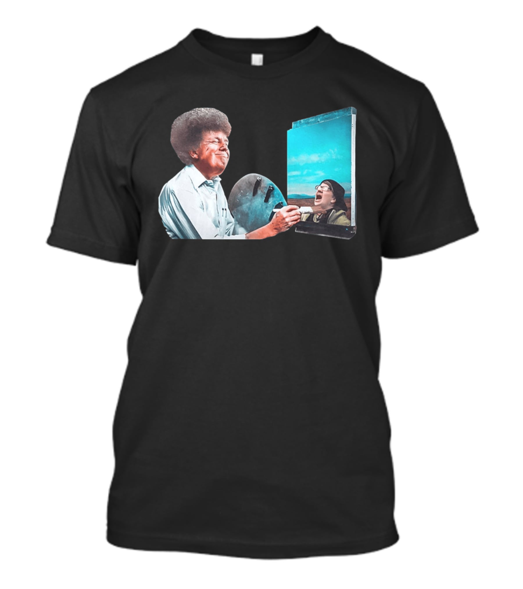 Donald Trump Bob Ross Painting Parody Humor Political T-Shirt