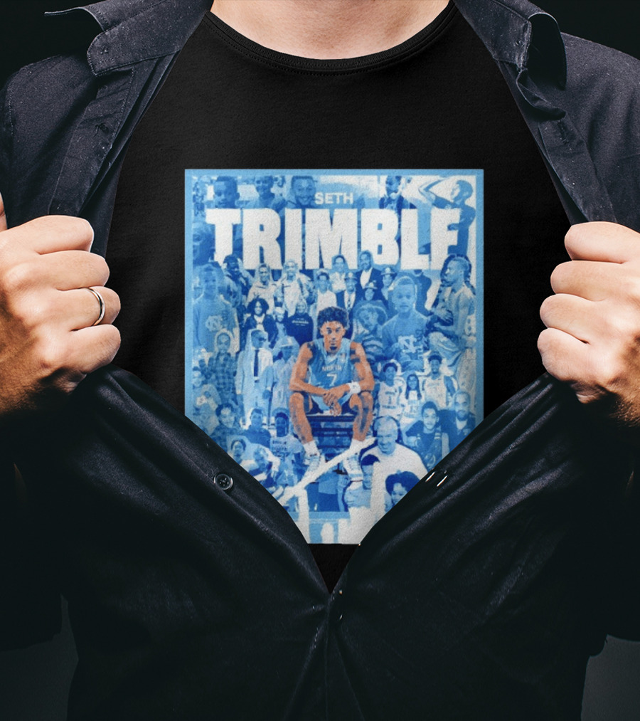 Seth Trimble North Carolina Tar Heels Basketball Collage T-Shirt