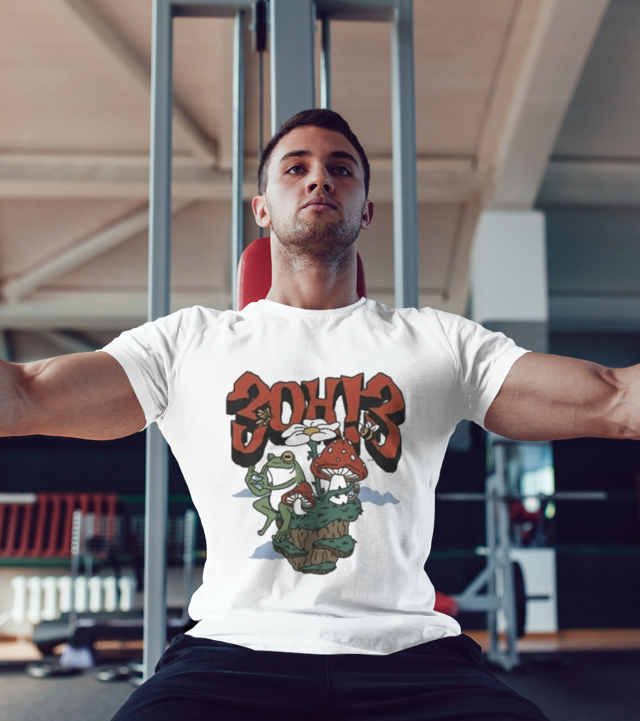 3Oh3 Mushroom Frog Fantasy With Bee And Flower T-Shirt