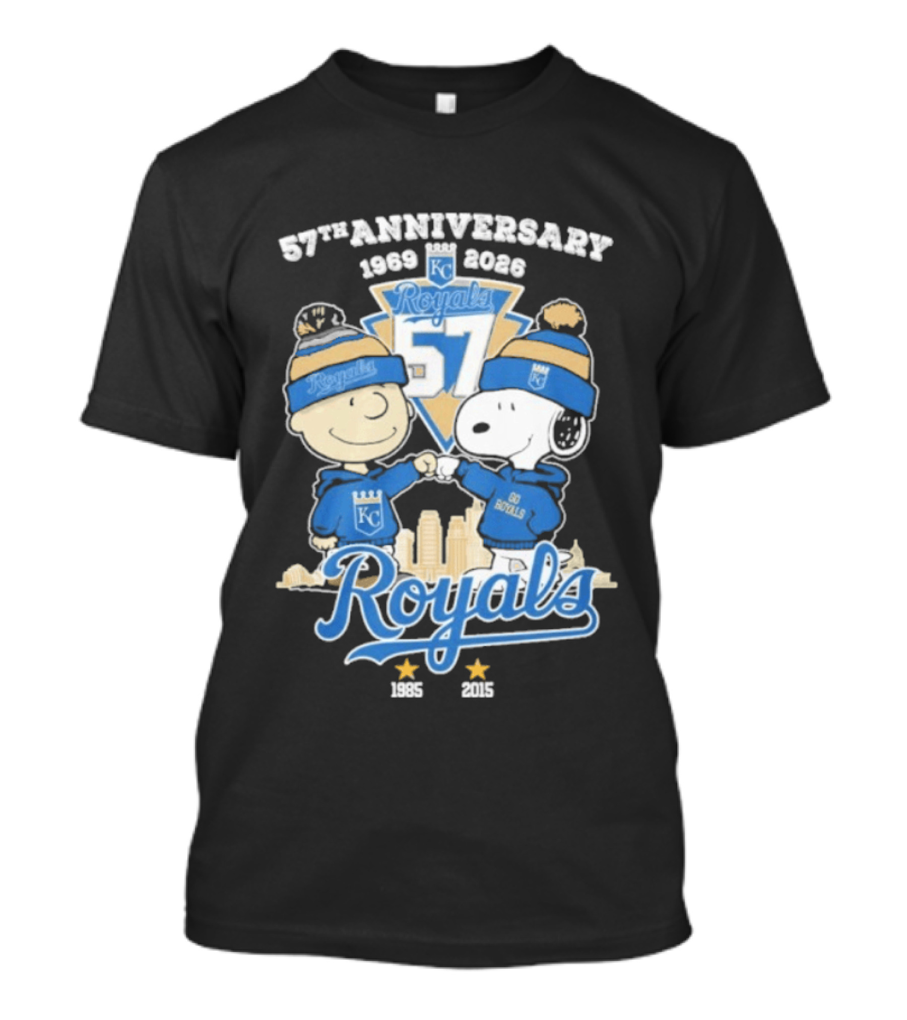57th Anniversary 1969 2026 Peanuts Fistbump Kansas City Royals Royals T-Shirt