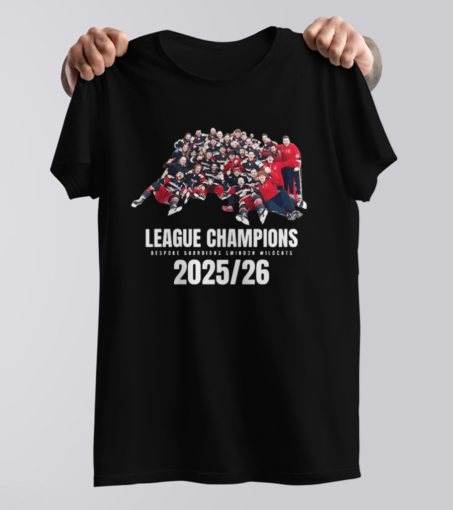 League Champions 2025 2026 Bespoke Guardians Swindon Wildcats T-Shirt