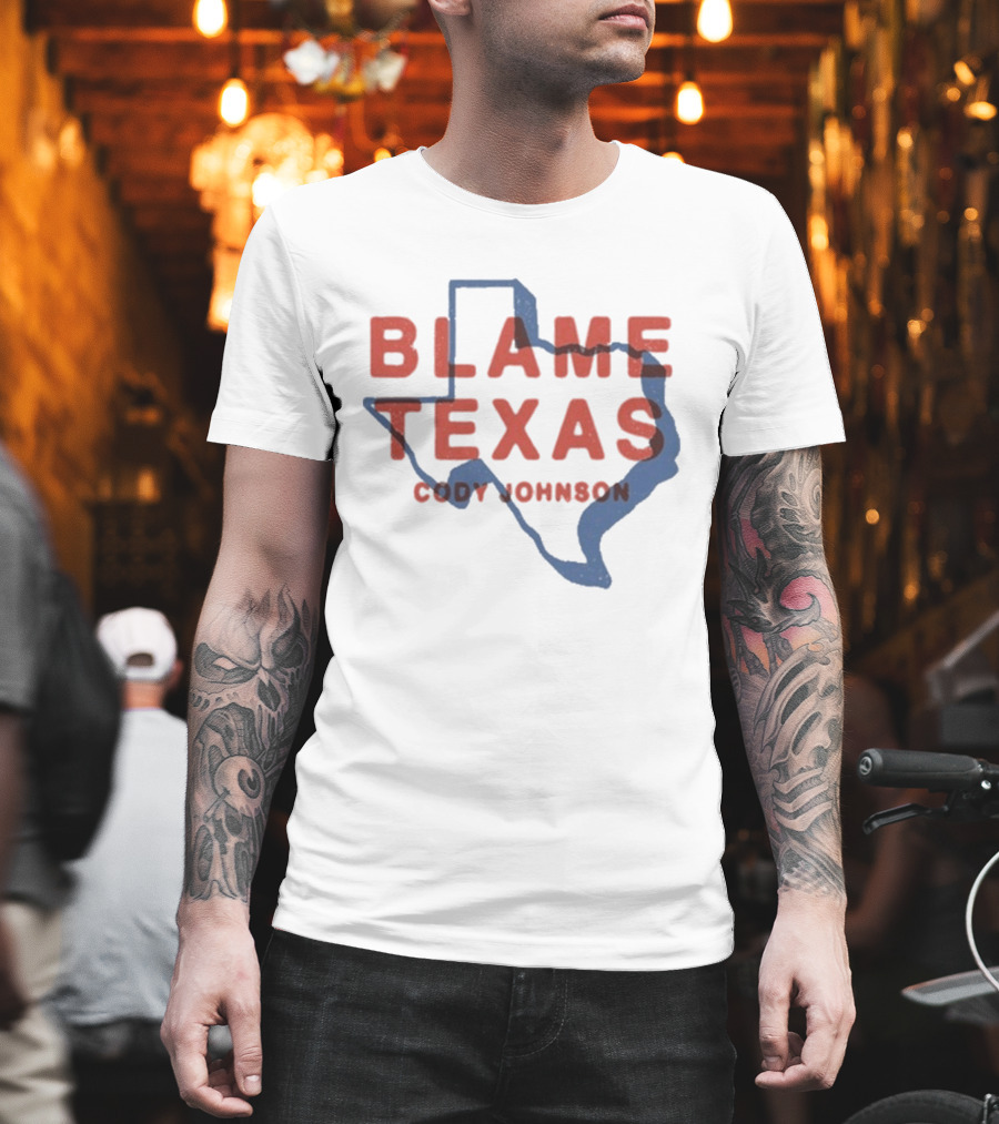 Cody Johnson Blame Texas Map Outline Event T-Shirt
