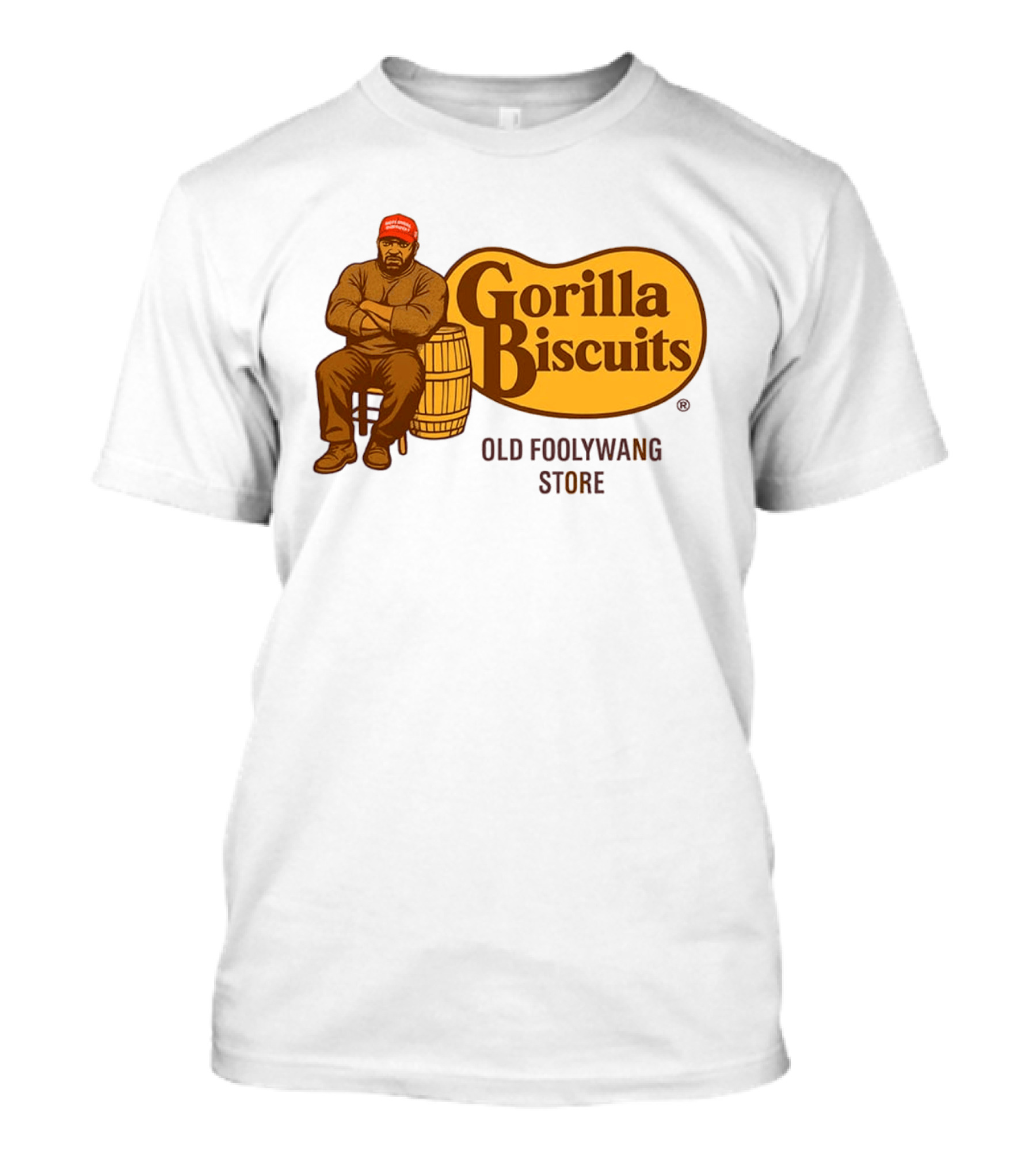 Cracker Barrel Gorilla Biscuits Old Foolywang Store Rustic Man And Barrel T-Shirt