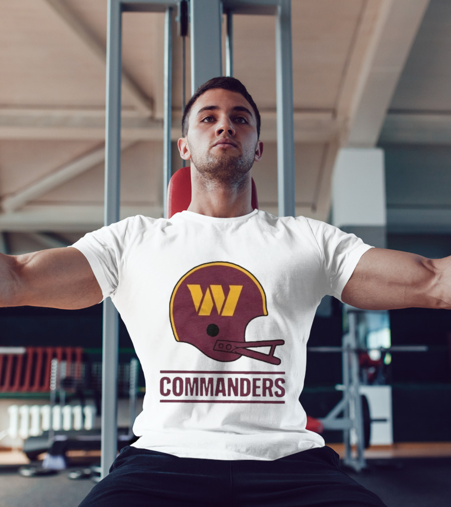 Washington Commanders Big W Helmet Football Team Fan Gear T-Shirt