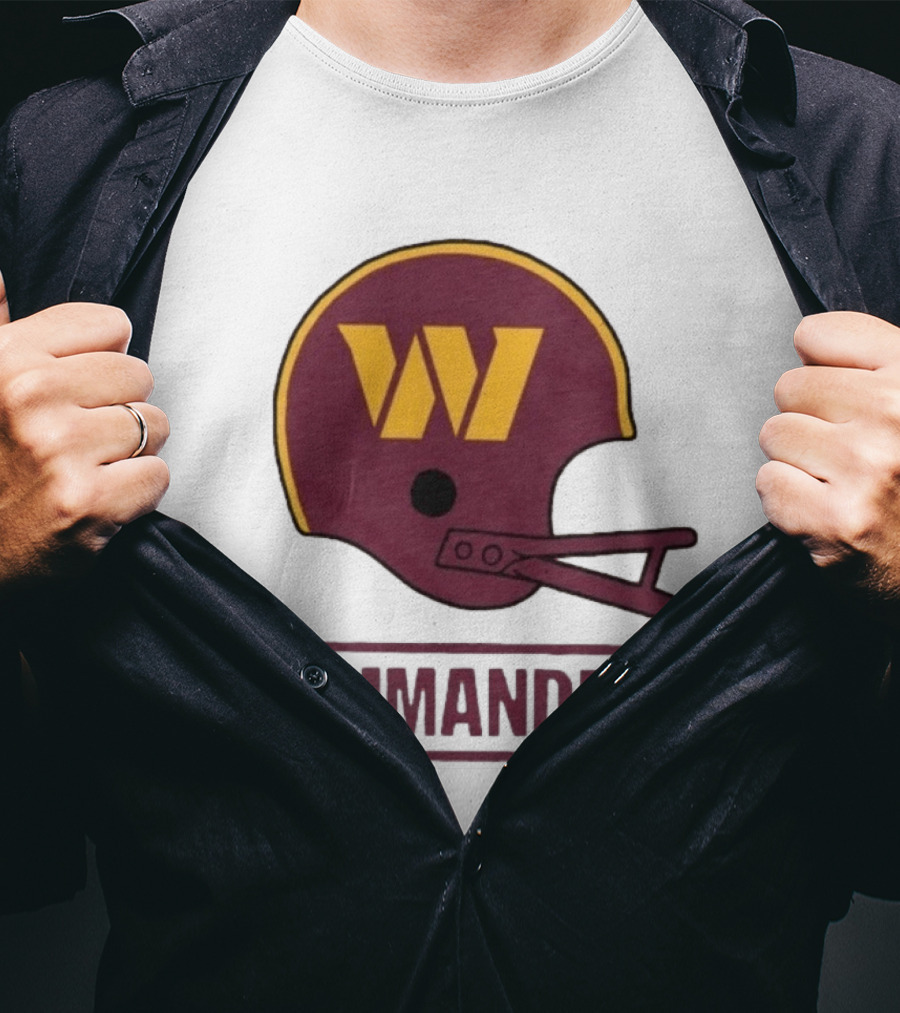 Washington Commanders Big W Helmet Football Team Fan Gear T-Shirt